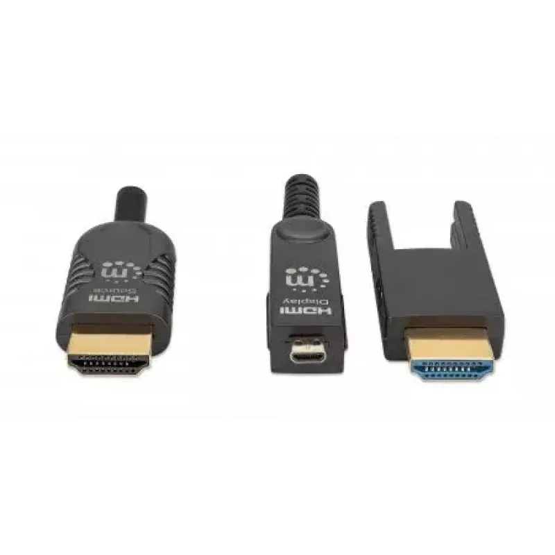 HDMI–Micro-HDMI-kaapeli Manhattan 30m 4K@60Hz aktiivinen kullattu