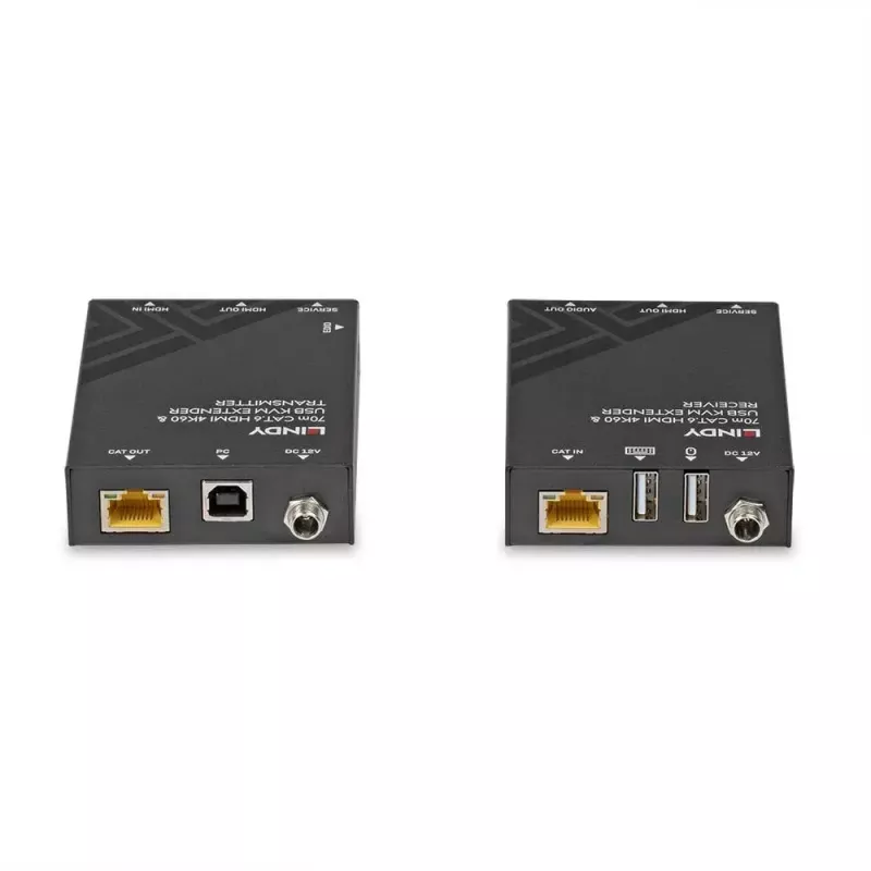 Lindy 70m Cat.6 HDMI 4K60, USB ja audio KVM-jatko