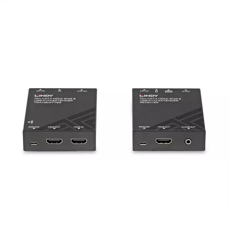 Lindy 70m Cat.6 HDMI 4K60, USB ja audio KVM-jatko