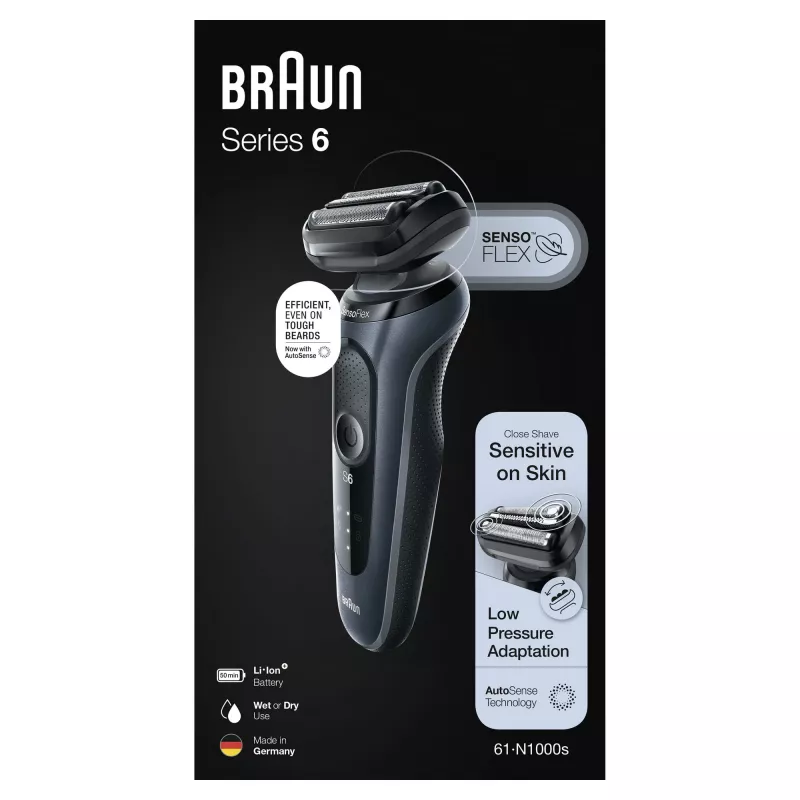 Braun Series 6 61-N1000s kalvosarja-ajokone musta, harmaa