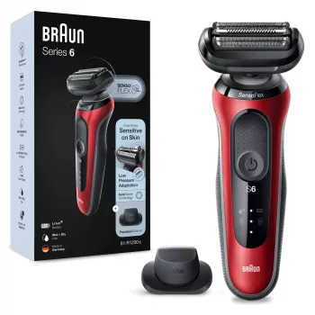 Braun Series 6 61-R1200s SensoFlex SensoFoil partakone musta punainen