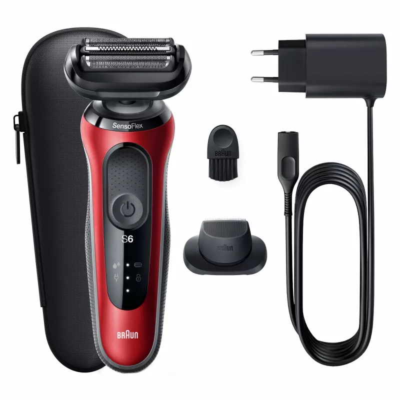 Braun Series 6 61-R1200s SensoFlex SensoFoil partakone musta punainen