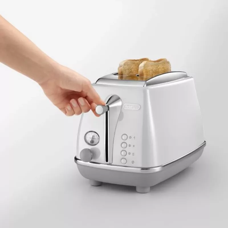 Leivänpaahdin De’Longhi CTOC2103.W 2 viipaletta 900 W valkoinen ruostumaton teräs
