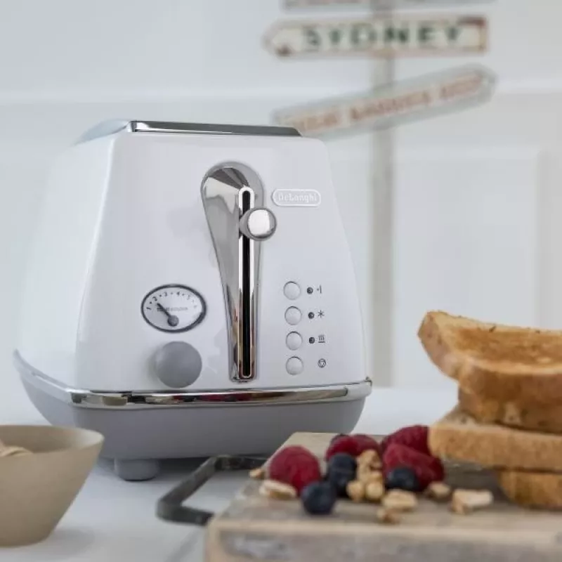 Leivänpaahdin De’Longhi CTOC2103.W 2 viipaletta 900 W valkoinen ruostumaton teräs