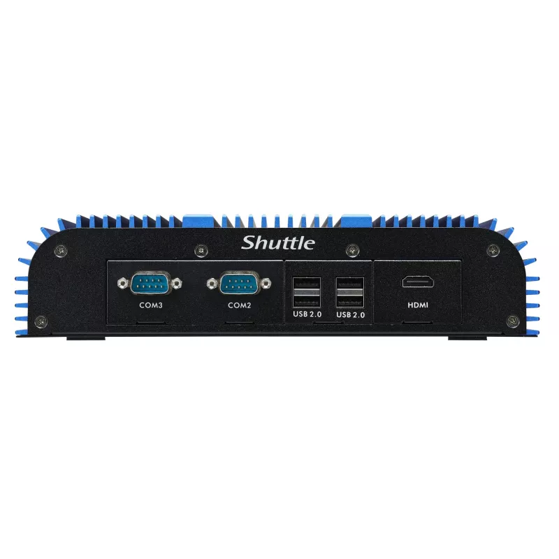 Shuttle BPCAL02-i7 teollisuus-box-PC, Core i7-1255U, 2x SO-DIMM, 2x LAN, 1x COM, 1x HDMI, 4x USB, tuuletinless, 24/7 jatkuva käyttö