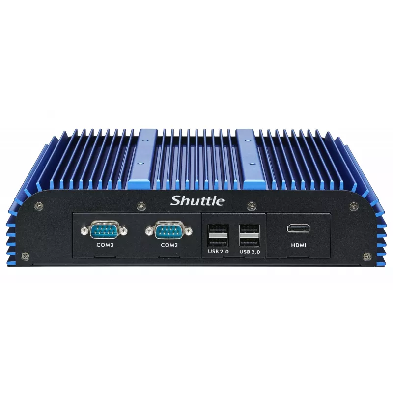 Shuttle BPCAL02-i7 teollisuus-box-PC, Core i7-1255U, 2x SO-DIMM, 2x LAN, 1x COM, 1x HDMI, 4x USB, tuuletinless, 24/7 jatkuva käyttö