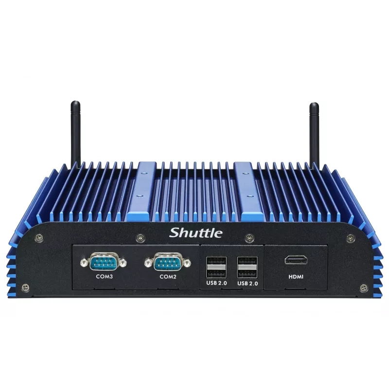 Shuttle BPCAL02-i7 teollisuus-box-PC, Core i7-1255U, 2x SO-DIMM, 2x LAN, 1x COM, 1x HDMI, 4x USB, tuuletinless, 24/7 jatkuva käyttö