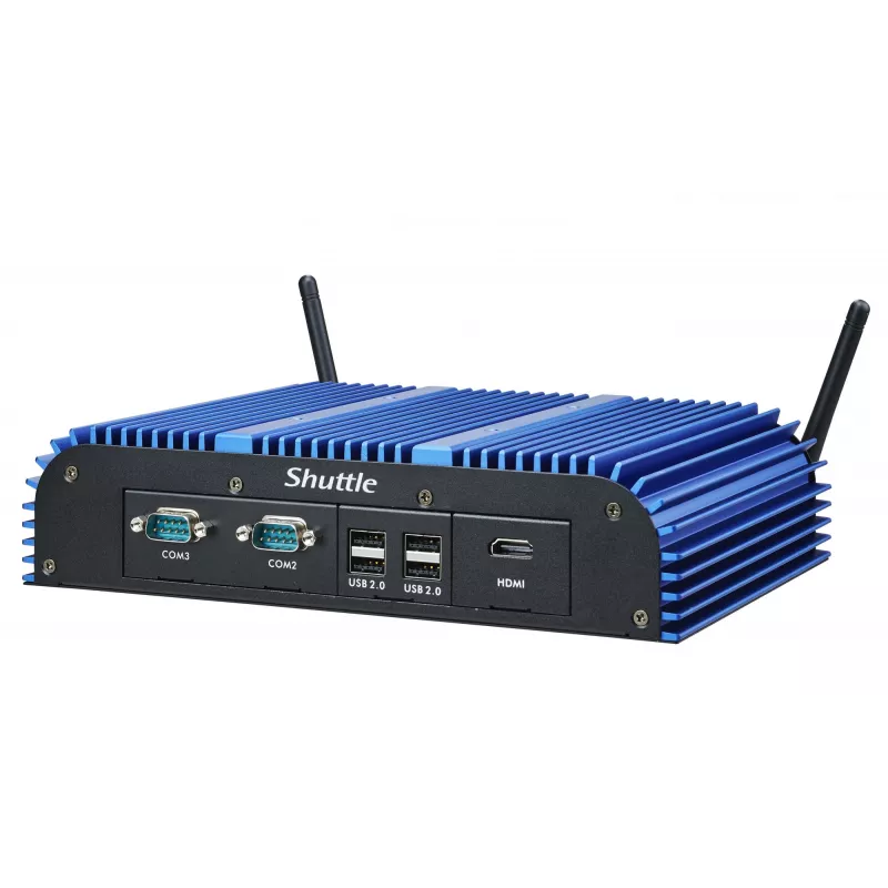 Shuttle BPCAL02-i7 teollisuus-box-PC, Core i7-1255U, 2x SO-DIMM, 2x LAN, 1x COM, 1x HDMI, 4x USB, tuuletinless, 24/7 jatkuva käyttö