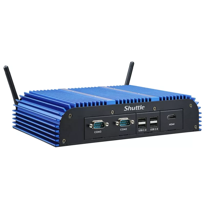 Shuttle BPCAL02-i7 teollisuus-box-PC, Core i7-1255U, 2x SO-DIMM, 2x LAN, 1x COM, 1x HDMI, 4x USB, tuuletinless, 24/7 jatkuva käyttö