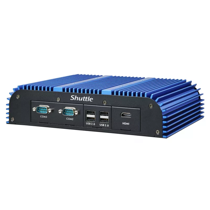 Shuttle BPCAL02-i7 teollisuus-box-PC, Core i7-1255U, 2x SO-DIMM, 2x LAN, 1x COM, 1x HDMI, 4x USB, tuuletinless, 24/7 jatkuva käyttö