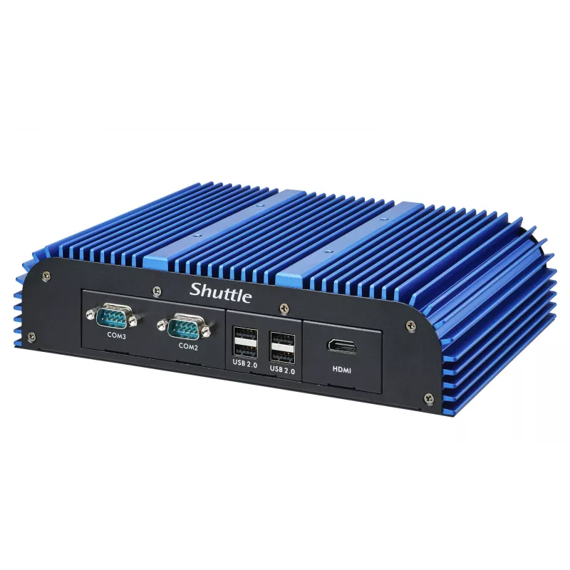Shuttle BPCAL02-i7 teollisuus-box-PC, Core i7-1255U, 2x SO-DIMM, 2x LAN, 1x COM, 1x HDMI, 4x USB, tuuletinless, 24/7 jatkuva käyttö
