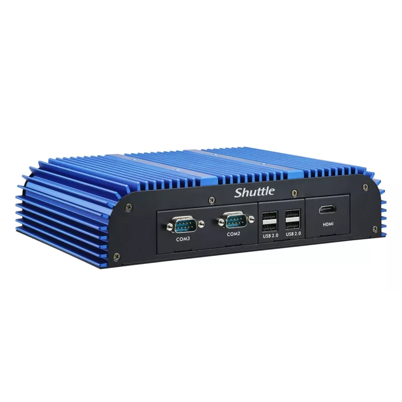 Shuttle BPCAL02-i7 teollisuus-box-PC, Core i7-1255U, 2x SO-DIMM, 2x LAN, 1x COM, 1x HDMI, 4x USB, tuuletinless, 24/7 jatkuva käyttö