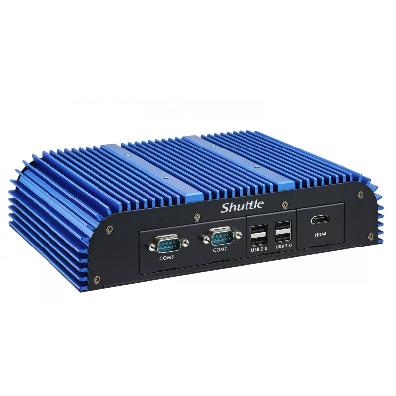 Shuttle BPCAL02-i7 teollisuus-box-PC, Core i7-1255U, 2x SO-DIMM, 2x LAN, 1x COM, 1x HDMI, 4x USB, tuuletinless, 24/7 jatkuva käyttö