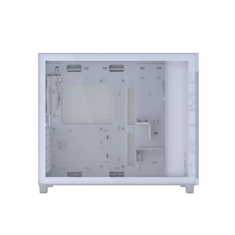 ASUS PRIME AP303 TG 90DC00V3-B39010 Midi Tower -tietokonekotelo, ATX/Micro-ATX, karkaistu lasi, 2x USB 3.2, ilman virtalähdettä, valkoinen