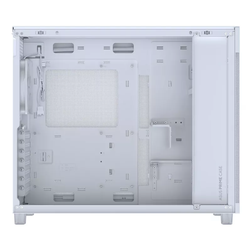 ASUS PRIME AP303 TG 90DC00V3-B39010 Midi Tower -tietokonekotelo, ATX/Micro-ATX, karkaistu lasi, 2x USB 3.2, ilman virtalähdettä, valkoinen