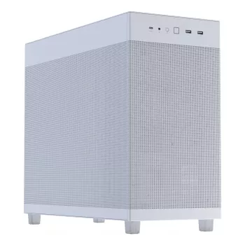 PC-kotelo ASUS PRIME AP303 Mesh Midi Tower valkoinen — ATX/Micro ATX/Mini-ITX, GPU jopa 36 cm, PSU jopa 18 cm, CPU-jäähdyttimen korkeus 16,5 cm