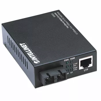 Intellinet Fast Ethernet -mediakonvertteri, 10/100Base-Tx – 100Base-Fx (SC) monimuoto, 2 km