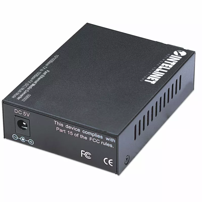 Intellinet Fast Ethernet -mediakonvertteri, 10/100Base-Tx – 100Base-Fx (SC) monimuoto, 2 km