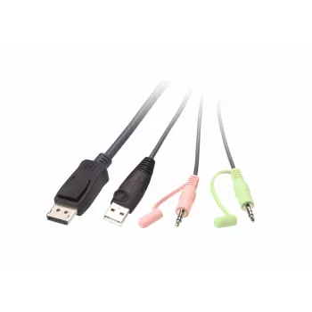 KVM-kytkin ATEN CS22DP-AT 2-porttinen USB DisplayPort, 4K@30Hz, USB-A-konsoli, ääni, 1,2 m kaapeli