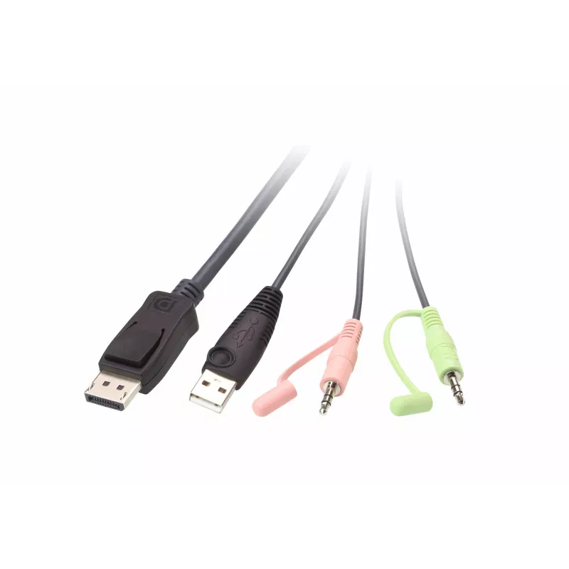 KVM-kytkin ATEN CS22DP-AT 2-porttinen USB DisplayPort, 4K@30Hz, USB-A-konsoli, ääni, 1,2 m kaapeli