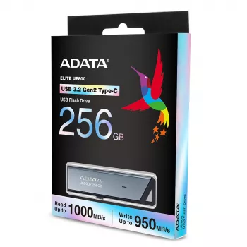 ADATA UE800 USB-muistitikku 256 GB USB Type-C 3.2 Gen 2 (3.1 Gen 2) hopea
