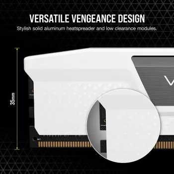 Corsair Vengeance CMK32GX5M2B6000Z30W, 32 GB, 2 x 16 GB, DDR5, 6000 MHz, 288-pin DIMM, valkoinen