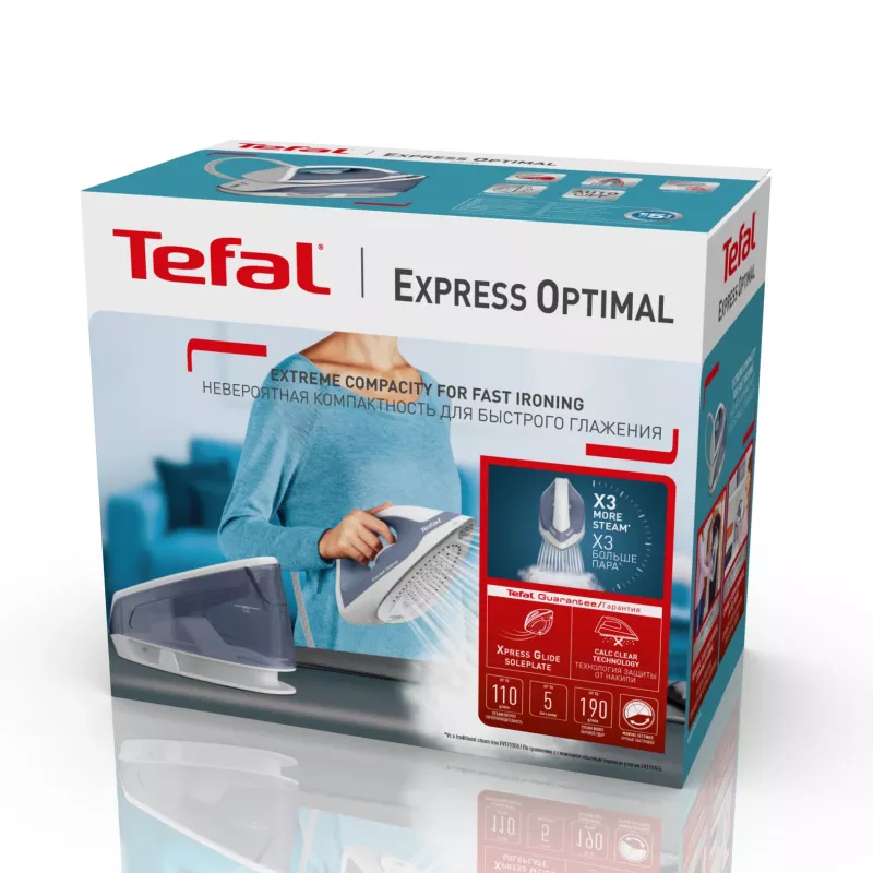 Tefal Express Optimal SV4110 2200 W 1,2 L keramiikka Express Glide sininen, valkoinen