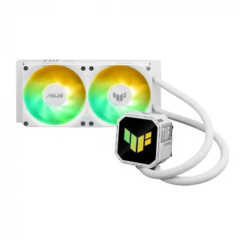 All-in-One-nestekylmä ASUS TUF GAMING LC III 240 ARGB WHT – 240 mm jäähdytin, 2x 120 mm tuuletin, PWM, valkoinen