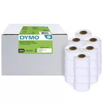 DYMO Authentic LabelWriter -osoitetarrat | 28 mm x 89 mm | 24 rullaa, joissa 130 Easy-Peel-tarraa (3120 tarraa) | Itseliimautuva | LabelWriter-tarratulostimille