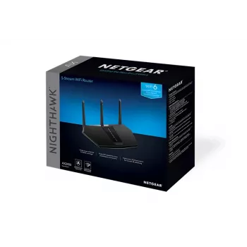NETGEAR Nighthawk AX/5-Stream AX2400 WiFi 6 -reititin (RAX30) langaton reititin Gigabit Ethernet dualband (2,4 GHz / 5 GHz) musta