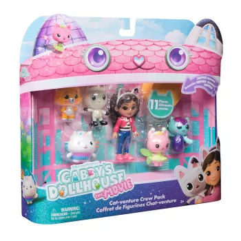 Gabby's Dollhouse DREAMWORKS The Movie, Cat-venture Crew Pack, 11-osainen leikkihahmosetti tarvikkeilla, lelu pojille ja tytöille 3 vuodesta alkaen