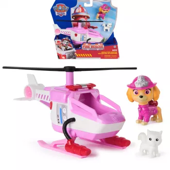 PAW Patrol Fire Rescue: Skye -pelastushelikopteri toimintahahmolla, kissaystävällä ja leluhelikopterilla, lelu pojille ja tytöille 3 vuodesta alkaen