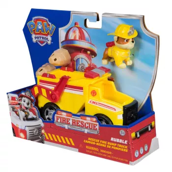 PAW Patrol Fire Rescue: Rubble Rescue -palokippiauto toimintahahmolla, ammuksilla ja leluautolla, lelu pojille ja tytöille 3 vuodesta alkaen