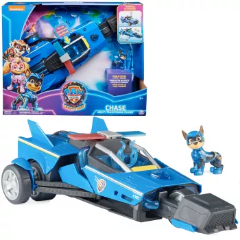 Poliisiauto PAW Patrol Chase’s Mighty Transforming Cruiser valoilla ja äänillä