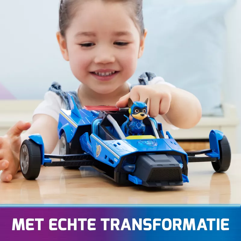 Poliisiauto PAW Patrol Chase’s Mighty Transforming Cruiser valoilla ja äänillä
