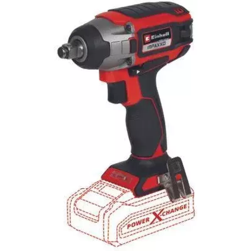Einhell IMPAXXO 18/230 Professional akkukäyttöinen iskevä mutterinväännin, 18 V, 1/2 tuumaa, 2900 r/min, 400 Nm, harjaton, Power X-Change, ilman akkua ja laturia, punainen/musta