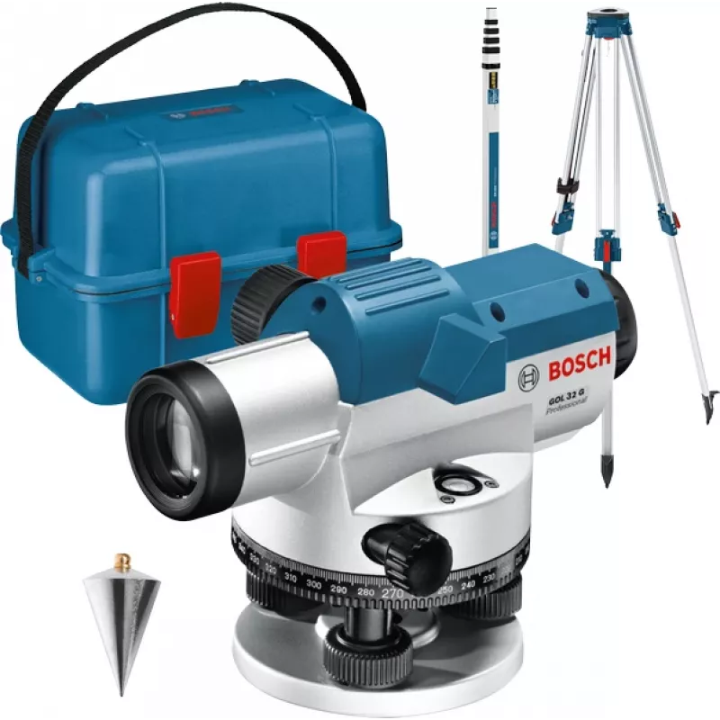 Optinen vaaituskoje Bosch GOL 32 G Professional — 400 gon, jalustalla