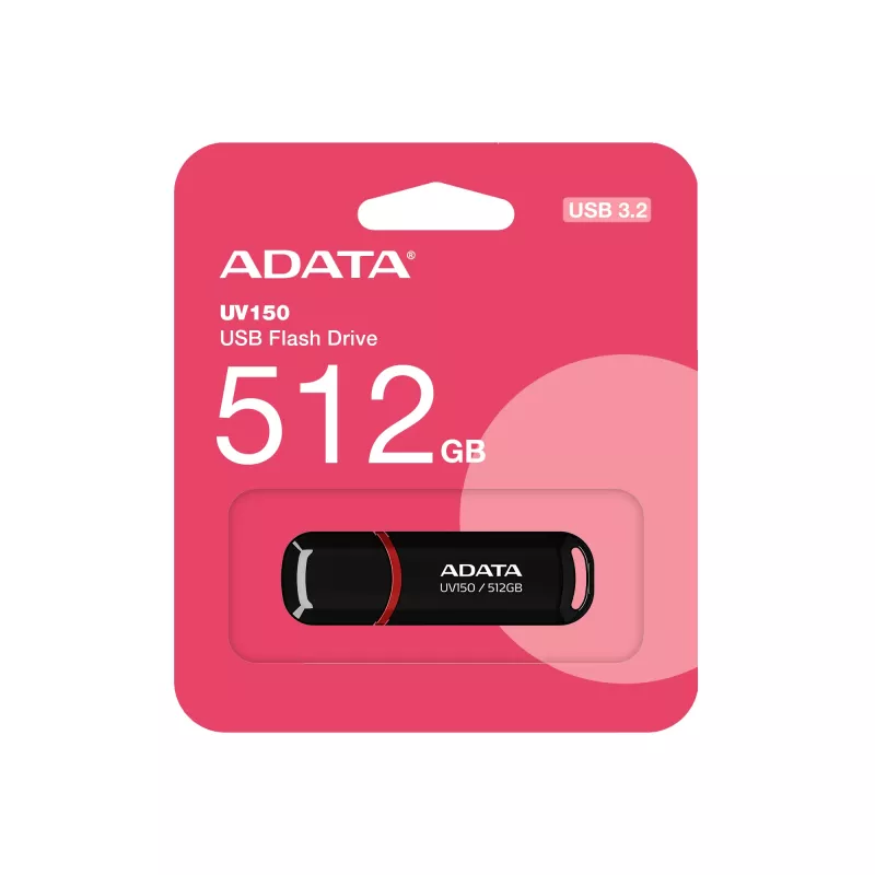 ADATA UV150 USB-muistitikku 512 GB USB Type-A 3.2 Gen 1 (3.1 Gen 1) musta, punainen