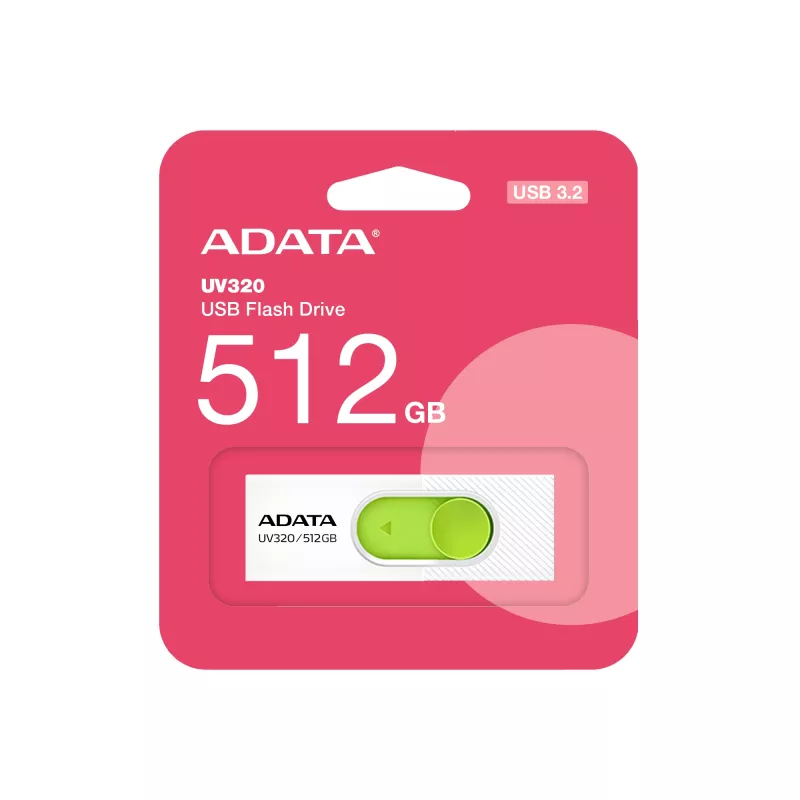 ADATA UV320 USB-muistitikku 512 GB USB Type-A 3.2 Gen 1 (3.1 Gen 1) vihreä, valkoinen