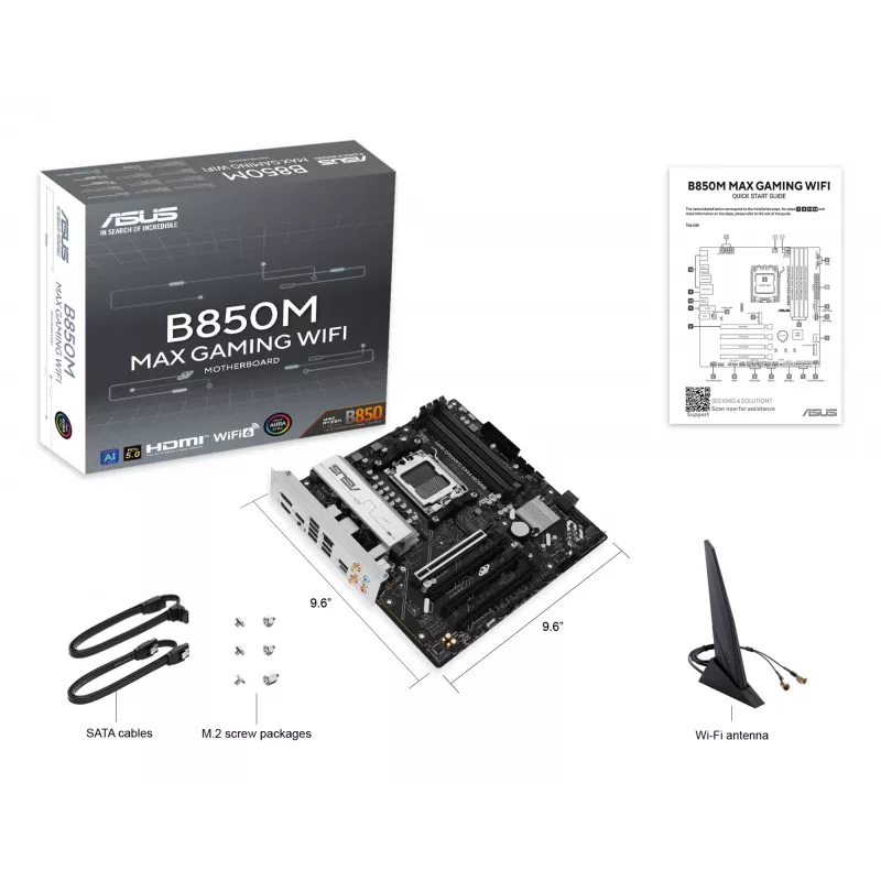 Emolevy ASUS B850M MAX GAMING WIFI AMD B850 Socket AM5 micro ATX