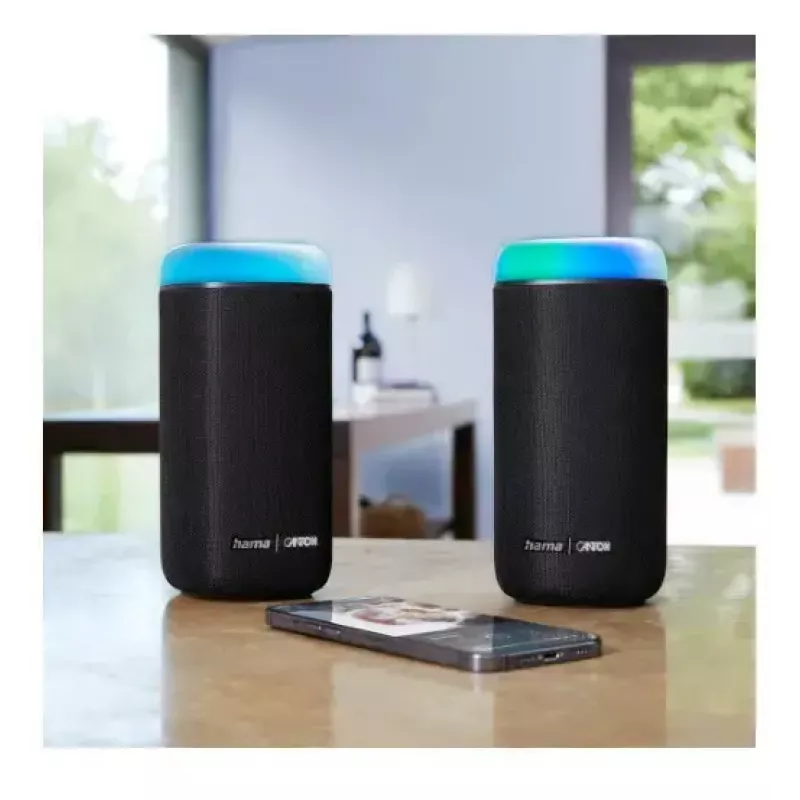 Bluetooth-kaiutin CANTON Glow Pro HAMA, musta, 3,5 mm liitäntä, LED-valotehosteet