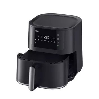 Kiertoilmakypsennin Braun Household MultiFry 5 HF5030 — 1700 W, 6,0 l kori, musta/hopea