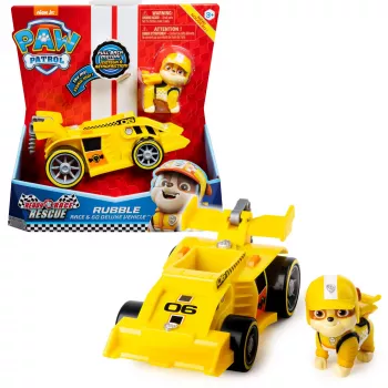 PAW Patrol, Ready, Race, Rescue Rubble’s Race & Go Deluxe -ajoneuvo äänellä, yli 3-vuotiaille lapsille