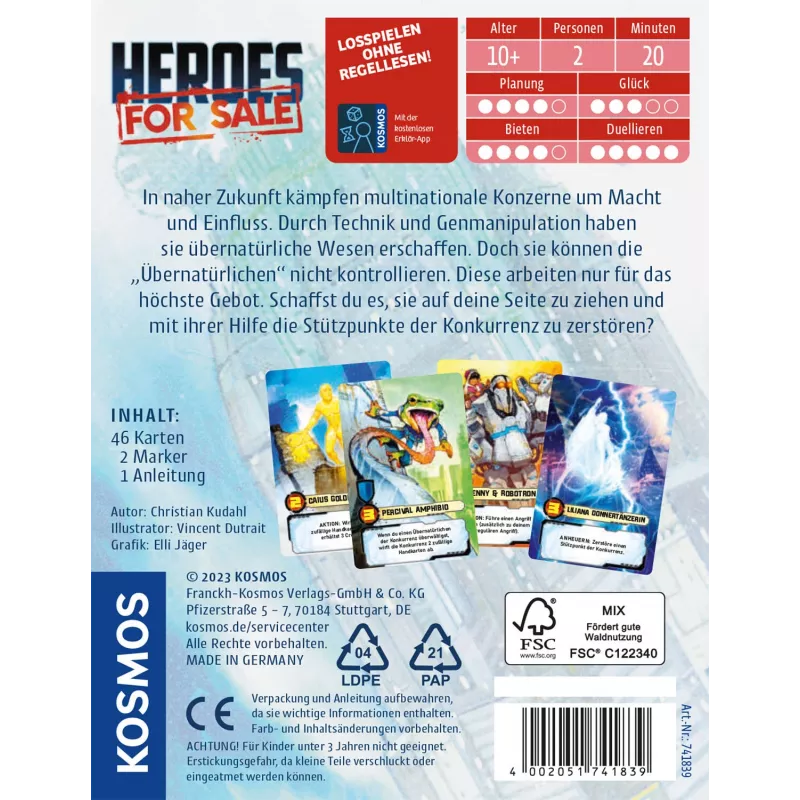 Kosmos Heroes For Sale korttipeli