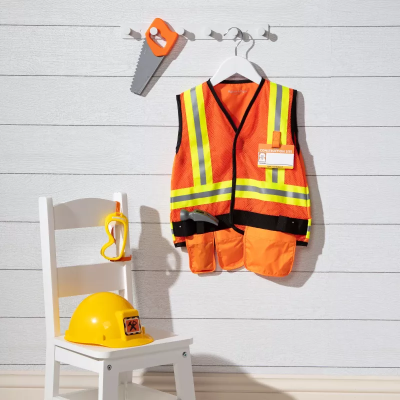 Melissa & Doug rakennustyöläisen rooliasu pukusarja (6 osaa)