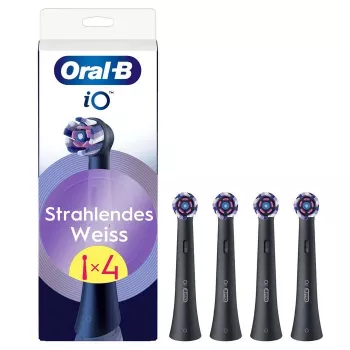 Oral-B iO Radiant White -harjaspäät, 4 kpl:n pakkaus, musta