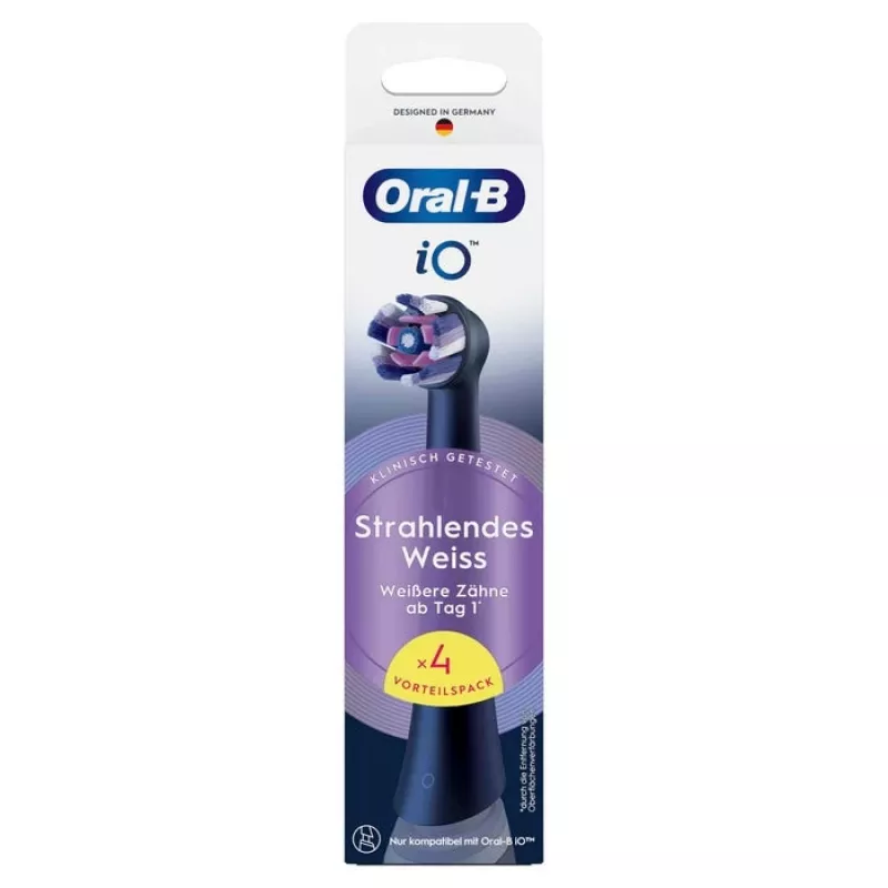 Oral-B iO Radiant White -harjaspäät, 4 kpl:n pakkaus, musta