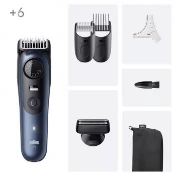 Braun BeardTrimmer 7 BT7520 akku 40 2 cm märkä & kuiva musta, sininen