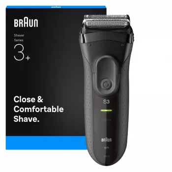 Kalvorasvari BRAUN Serie 3 3000S, harmaa, kalvojärjestelmä, sisäänrakennettu NiMH-akku, AC/akkuvirta, 57×48×156 mm
