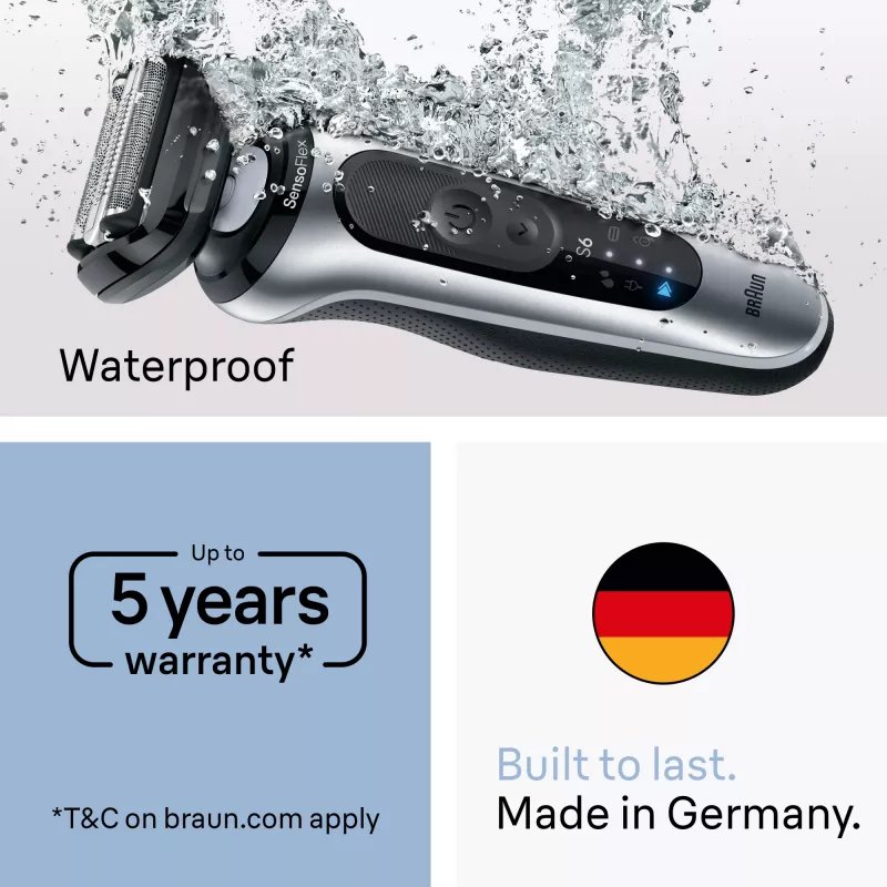 Sähköparranajokone BRAUN Series 6 62-B1200S märkä & kuiva integroidulla partatrimmerillä